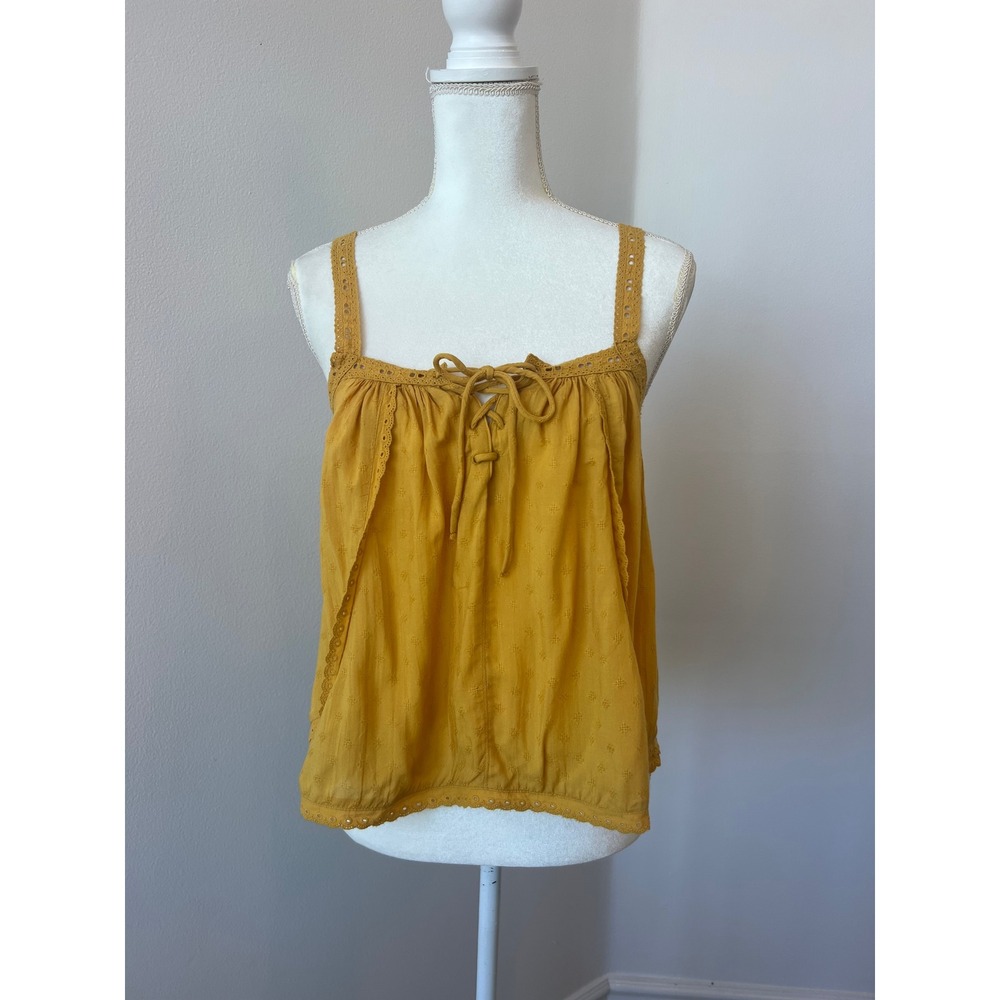 New With Tags Urban Outfitters Mustard Yellow Sleeveless Babydoll top size small